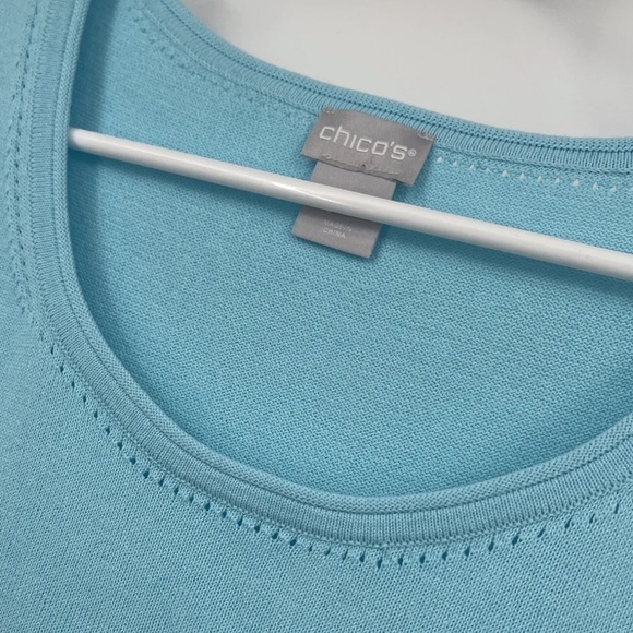 Chico's Sweater knit Tank Top Size 0 (Small) NWT $60 Clear Aqua - Picture 3 of 5